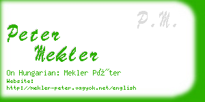 peter mekler business card